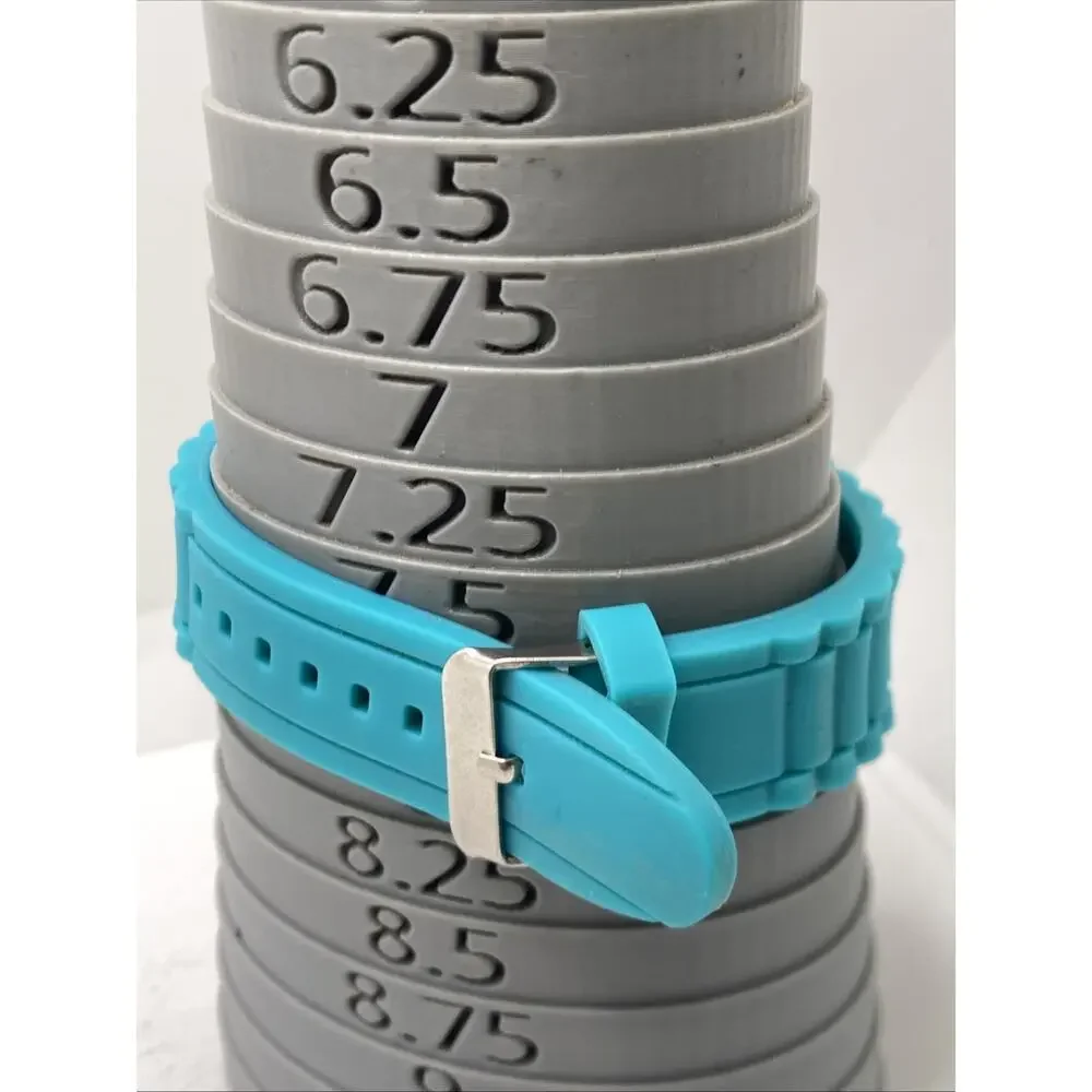Womens Blue Turquoise Rubber Tank Watch Works New Battery
